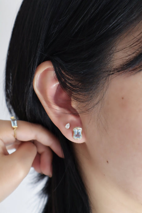 Aquamarine & Diamond Aurora Studs