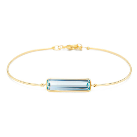 Aquamarine Bangle 18k gold stackable design