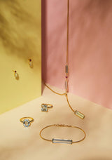 Aquamarine Bangle 18k gold stackable design 2