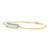 Aquamarine Bangle 18k gold stackable design side view