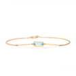 Aquamarine Bar Bracelet 18K Gold Stackable Design