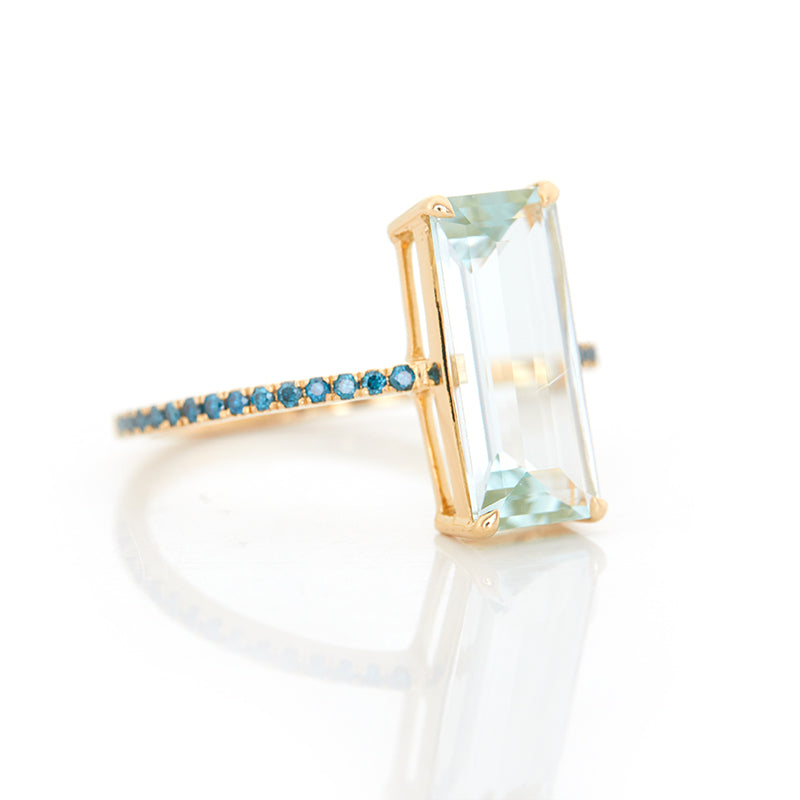 Aquamarine & Blue Diamond Oceans Ring