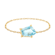 Aquamarine Contour Chain Ring 14k gold Stackable ring