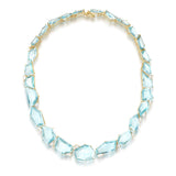 Aquamarine Contour Necklace 18k handmade fine jewelry