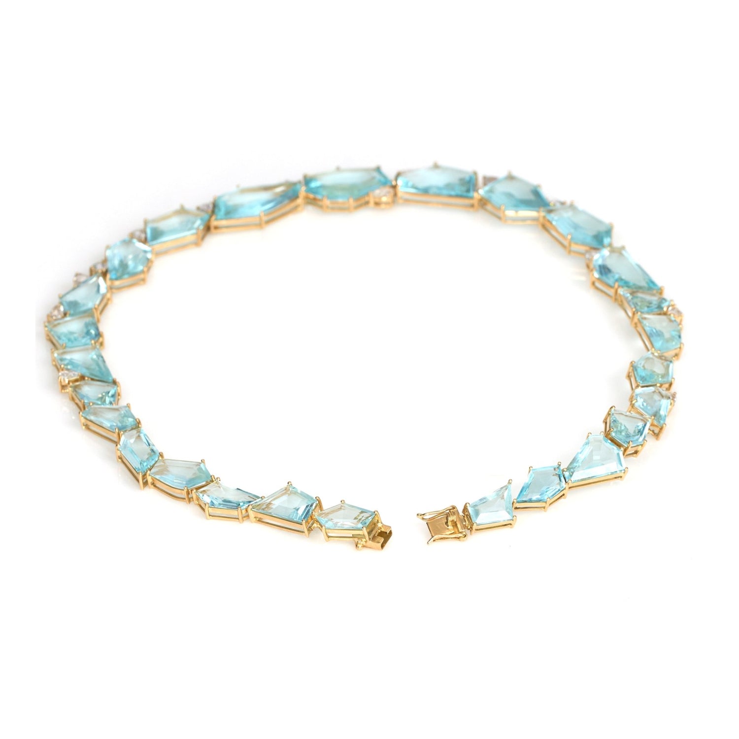 Aquamarine Contour Necklace 18k handmade fine jewelry 7