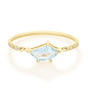 Aquamarine Contour  Petite Circle Diamond Ring 18k gold stackable ring 2