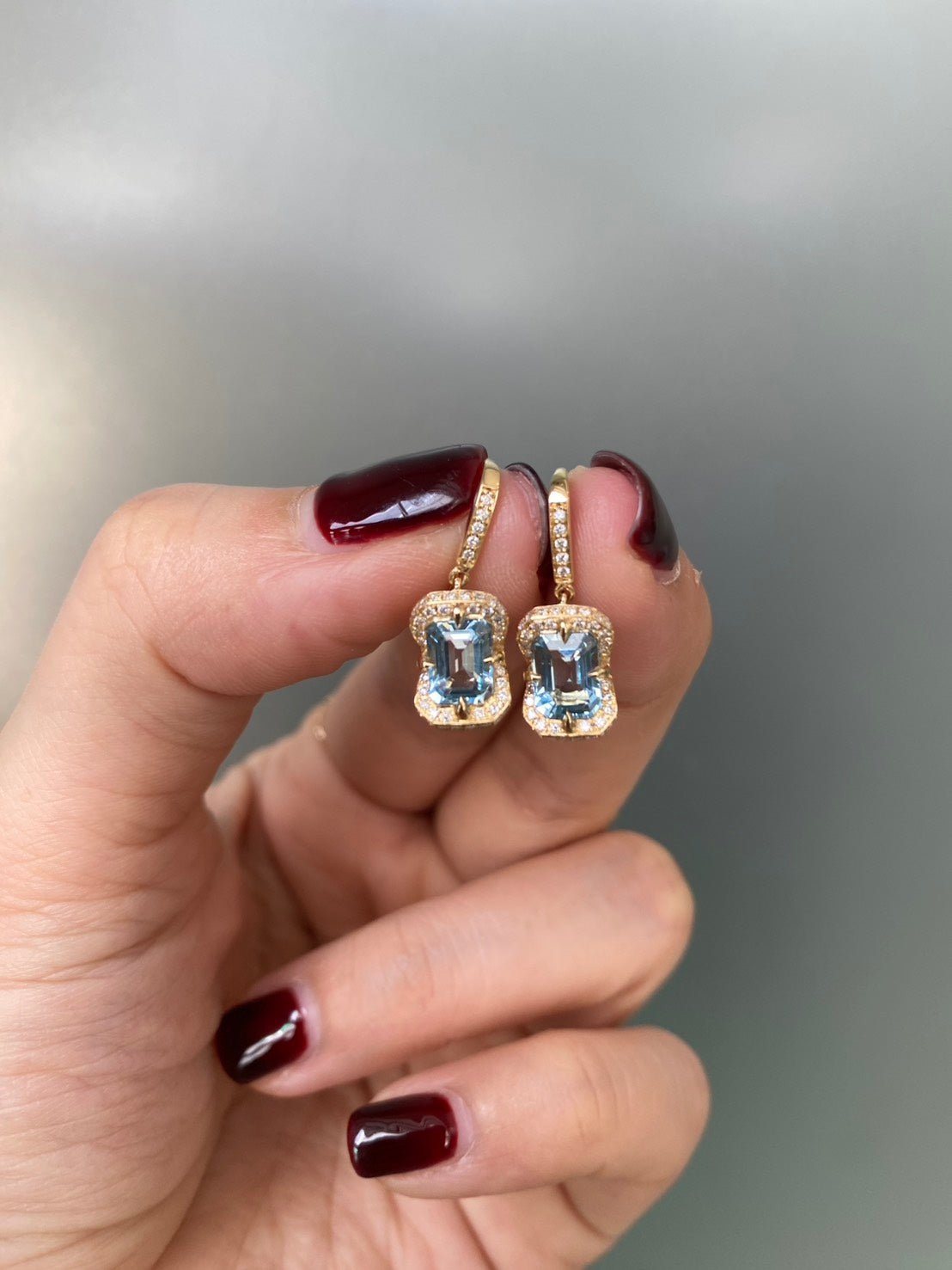 Aquamarine & Diamond Aurora Earrings