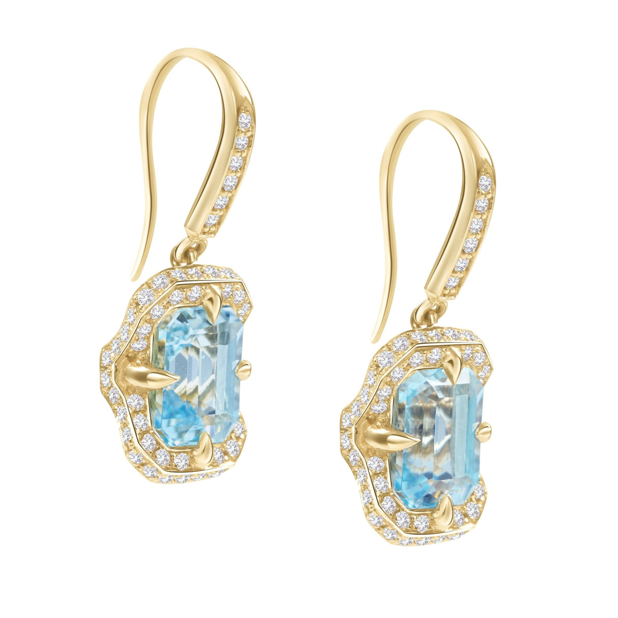 Aquamarine & Diamond Aurora Earrings