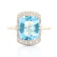 Aquamarine & Diamond Aurora Ring PT900 engagement ring 