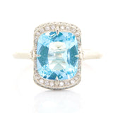 Aquamarine & Diamond Aurora Ring PT900 engagement ring 