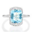 Aquamarine & Diamond Aurora Ring PT900 engagement ring