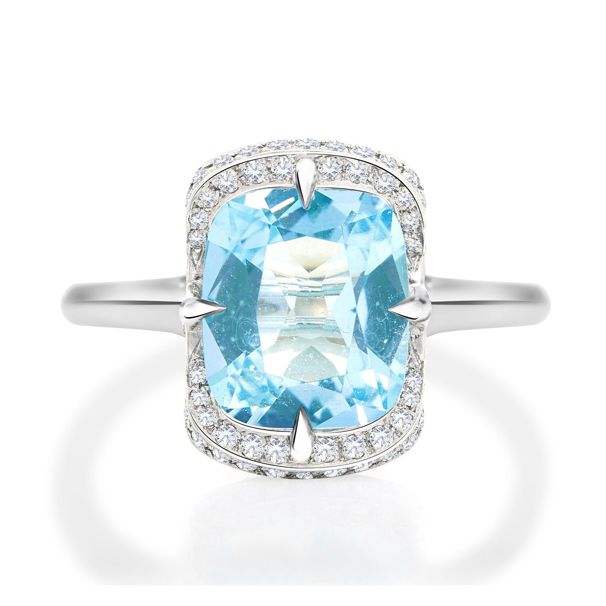 Aquamarine & Diamond Aurora Ring