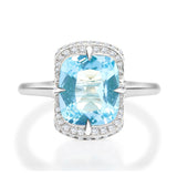 Aquamarine & Diamond Aurora Ring