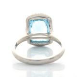 Aquamarine & Diamond Aurora Ring PT900 engagement ring back view