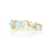 Aquamarine & Diamond Contour Bracelet 18k gold stackable design 5