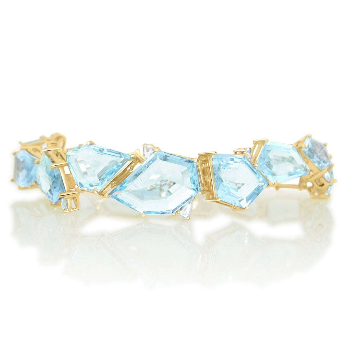 Aquamarine & Diamond Contour Bracelet