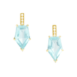 Aquamarine & Diamond Contour Earrings 18K Gold Handmade Fine Jewelry