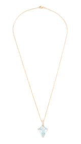 Aquamarine & Diamond Contour Kite Necklace 18k handmade fine jewelry 3