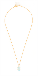 Aquamarine & Diamond Contour Pendant Necklace 18k handmade fine jewelry 2