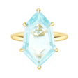 Aquamarine & Diamond Contour Polygon Ring 18k gold engagement ring 
