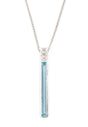 Aquamarine & Diamond Supreme Bar Necklace 18k handmade fine jewelry