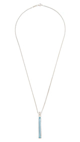 Aquamarine & Diamond Supreme Bar Necklace 18k handmade fine jewelry 2