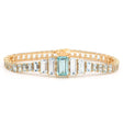 Aquamarine Echo Bar Bracelet 18k gold stackable design