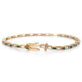 Aquamarine Emerald Spring Bracelet 18k gold stackable design 2