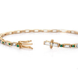 Aquamarine Emerald Spring Bracelet 18k gold stackable design 3