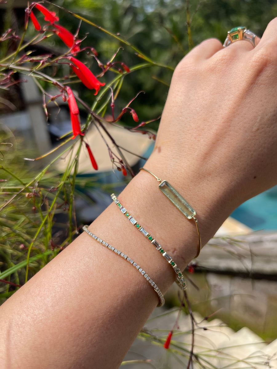 Aquamarine & Emerald Spring Bracelet