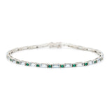 Aquamarine Emerald Spring Bracelet Platinum stackable design