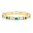 Aquamarine & Emerald Spring Infinity Ring 18k gold stackable ring