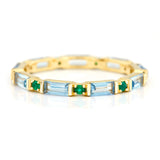 Aquamarine & Emerald Spring Infinity Ring