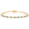 Aquamarine & Emerald Spring Tennis Bracelet 18k gold stackable design