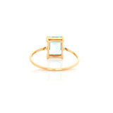 Aquamarine Ice Ring 18k gold stackable ring back view