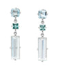Aquamarine & Indicolite Elsa Earrings platinum Handmade fine jewelry 