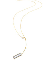 Aquamarine Lariat Bar Necklace 18k handmade fine jewelry