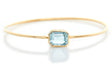 Aquamarine Linear Bangle 18k gold stackable design