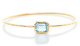 Aquamarine Linear Bangle 18k gold stackable design