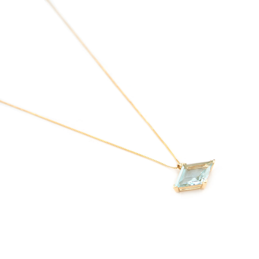 Aquamarine Diamond Contour Necklace