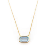 Aquamarine Nouveau Necklace 18k handmade fine jewelry