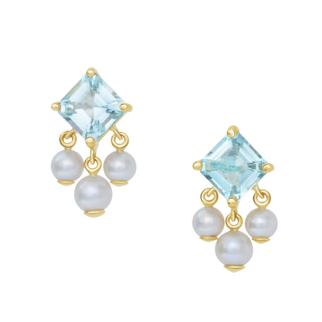 Aquamarine & Pearl Nymph Earrings