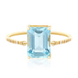 Aquamarine Petite Diamond Circle Ring 18k gold stackable ring