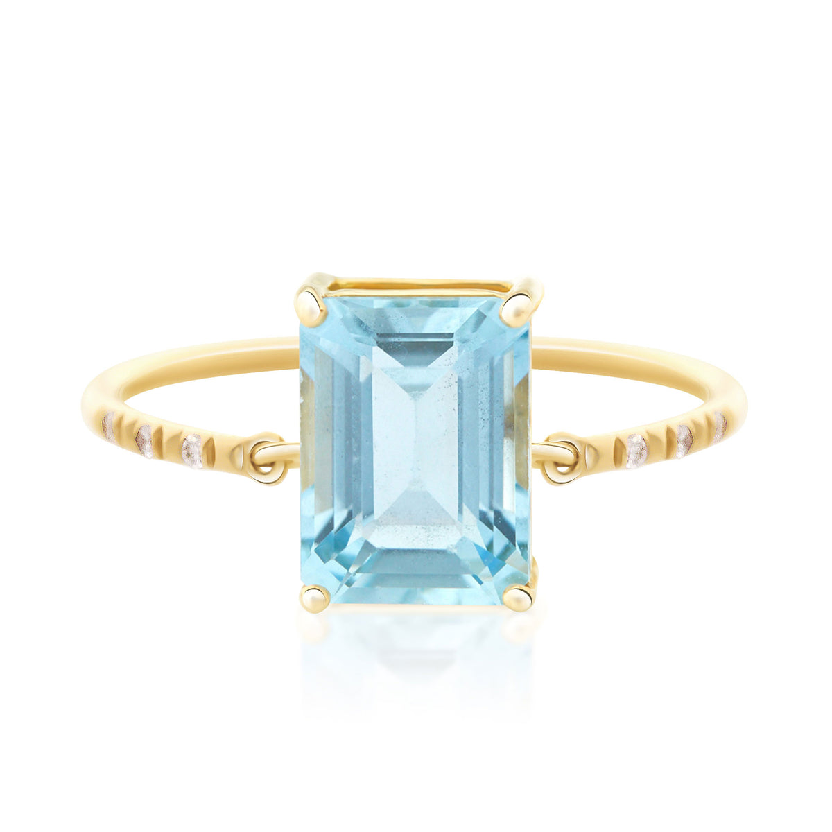 Aquamarine Petite Diamond Circle Ring