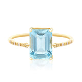 Aquamarine Petite Diamond Circle Ring