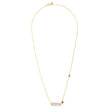 Aquamarine & Ruby Bar Necklace 18k handmade fine jewelry