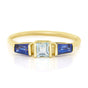 Aquamarine & Sapphire Triplet Ring 18k gold stackable ring