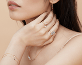 Aquamarine Tonal Deco Candy Ring 18kg old stackable ring on model 2