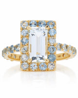 Aquamarine Tonal Deco Candy Ring