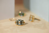 Aquamarine Tonal Deco Supreme Ring 18k gold stackable ring 2